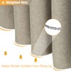 BTTN Fabric Shower Curtain - Linen Textured Weighted Cloth Shower