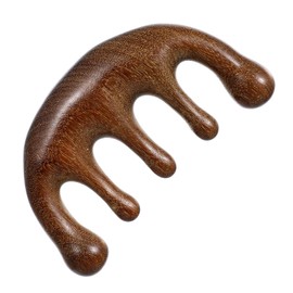 Wooden Scalp Massager Head Scalp Comb with Wide Toot Sandalwood Scalp Stimulator Comb Round Tooth Comb Gua Sha for Luxurious Hair Care Fatigue Relieve Acupoint Massager