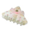 Coquette Floral Patterned Hair Claw Clip with Bows (Pink Triangle)