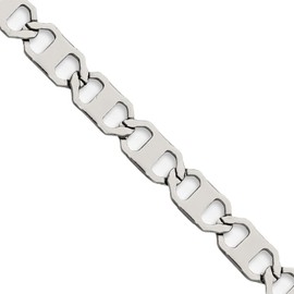 Real Stainless Steel Men's 5.00mm Anchor Mariner Chain Necklace - with Secure Lobster Lock Clasp 24"