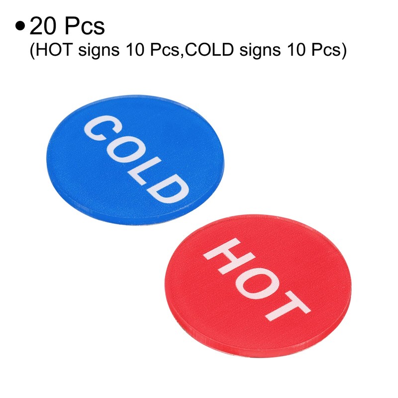PATIKIL Self Stick Hot/Cold Water Label, 10 Pairs/20 Pack Acrylic