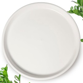 EPFamily Plant Pot Saucer 10 Inch - Ceramic Plant Saucer for Outdoors, Plant Drip Tray for Indoors, Large Plant Water Catcher Tray, Round Flower Pot Saucer, Plant Dish, White