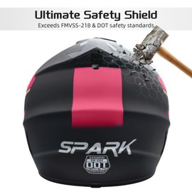 Youth & Kids Dirt Bike Motocross Helmets with Goggles Gloves Mask, DOT Approved Motorcycle ATV BMX 4-Wheeler Off-Road Streetbike Mountain Bike Helmet for Teen Boys Girls (Black-Pink, S)