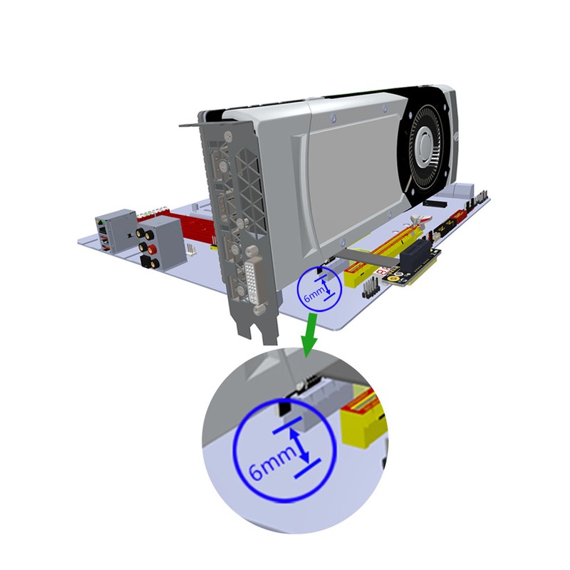 Extension Cable PCIE 1X Dual 90° Network Adapter with LED