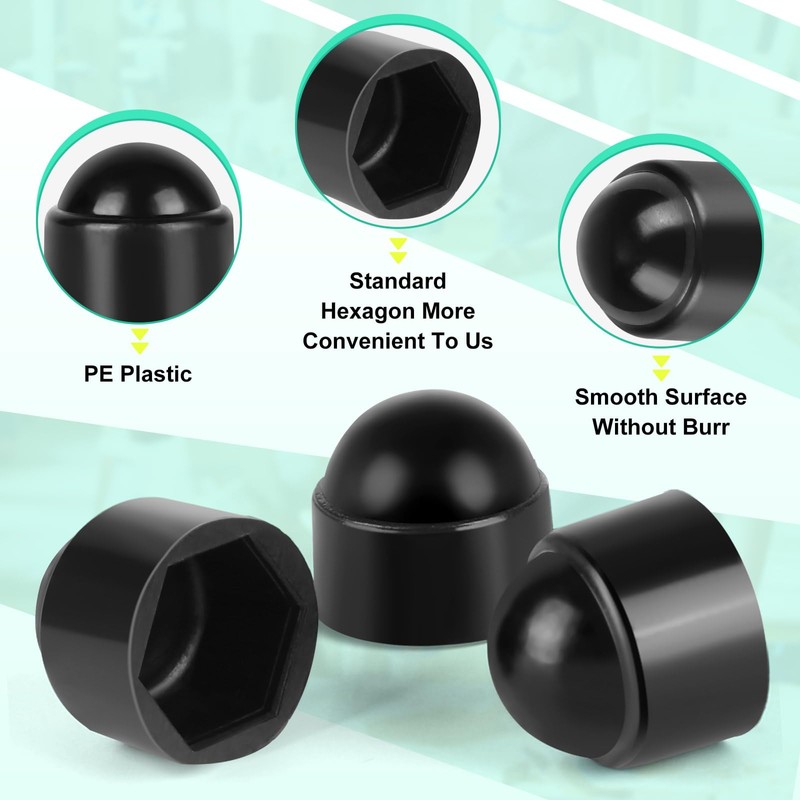 Pack of 50 Hexagonal Protective Caps, M8 x 13 mm,