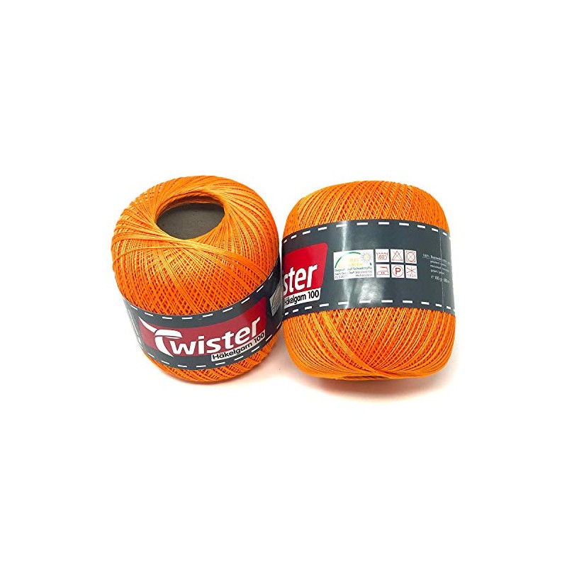 Twister Crochet Yarn Orange Hand Knitting Yarn Cotton Yarn 2