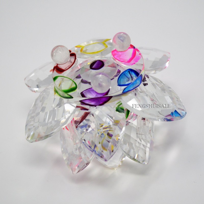 Feng Shui Crystal Lotus Flower 3.2" SKU:X9013