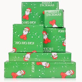 Dtiafu Funny Christmas Wrapping Paper Naughty Santa Gift Wrap Paper Bulk Folded Flat Inappropriate Dxxkmas Design Gift Wrapping Paper for Men Women Adult Husband Holiday Birthday (6 Pack)