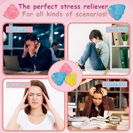 Sensory Toys for Kids with Autism, 3 PCS Pyramid Molecular Balls TPR Stress Reducing Toys, Anger Management Toys, Anxiety Relief Items Fidget