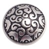 Pack of 10 Elegant Metal Buttons, Antique Silver, Round, 19