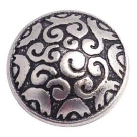 Pack of 10 Elegant Metal Buttons, Antique Silver, Round, 19 mm, with Celtic Pattern, Hole Size 2.3 mm, Thickness: 9.7 mm, Button Buttons, Eyelet Buttons, Jacket Buttons, Coat Buttons for Sewing