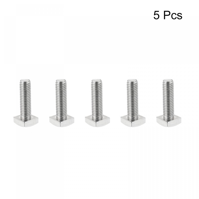 sourcing map Square Head Bolt, 5pcs M8x25mm Fully Thread 304