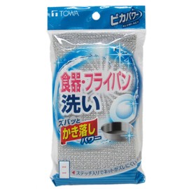 Towa Sangyo TW45060 Kitchen Sponge Pika Power Aluminum Net Stitching Multi Product Size (Approx.): 3.3 x 1.0 x 6.1 inches (8.5 x 2.5 x 15.5 cm)