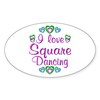 CafePress Love Square Dancing Oval Car Bumper Sticker