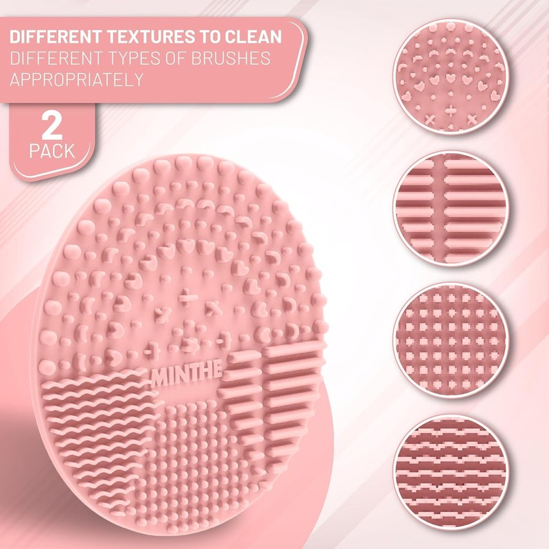 MINTHE™ Makeup Brush Cleaner Mat | 2 Pack | Silicone
