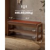 AQIMUELE Shoe Rack Bench with Leather Cushion,2 Tiers Shoe Bench