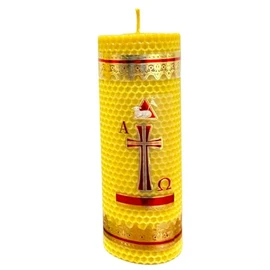 Velas De Miel. Cirio Pascual De Cera De Abeja Pura de 18cm de alto x 6.5cm de ancho.