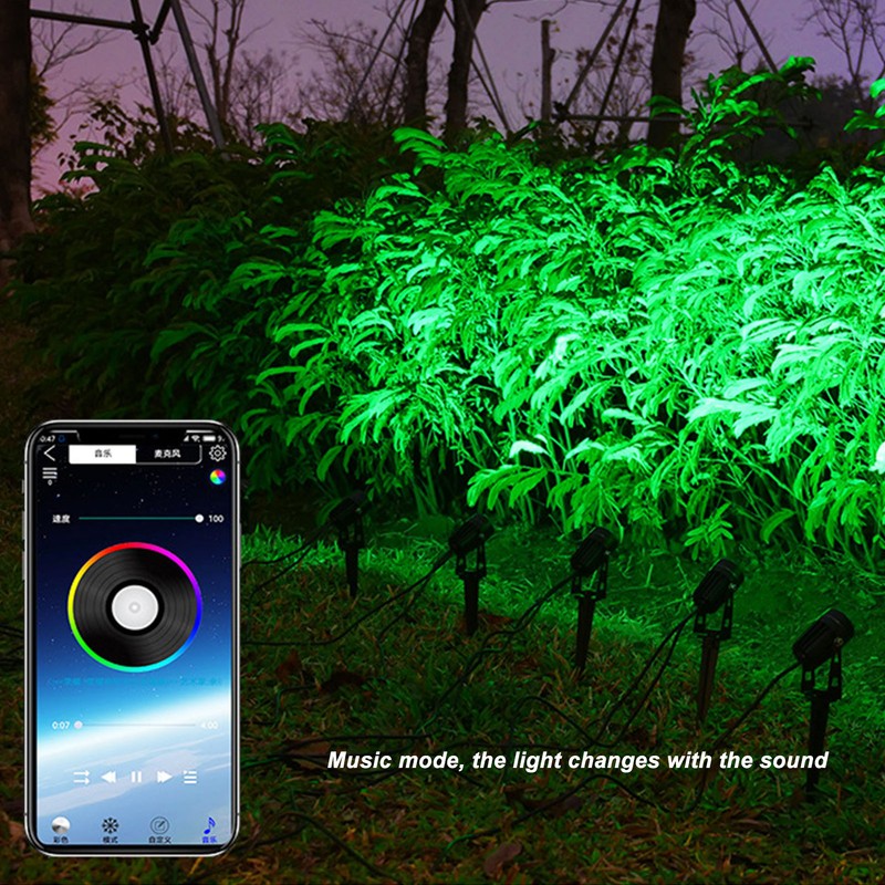 4 in 1 Garden Spotlight RGB Colorful Remote APP Control