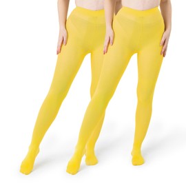 Silky Toes Women's Opaque Tights 1 or 2 Pairs -Black White And Colored Tights for Women