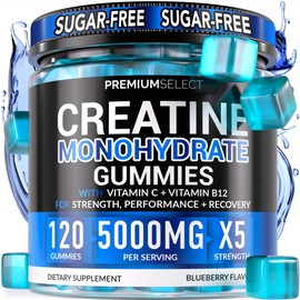 Sugar Free Creatine Monohydrate Gummies 5g Per Serving - 120 Monohydrate Creatine Gummies Advanced Complex with Vitamin C + Vitamin B12 for Muscle Strength, Energy Boost, Pre-Workout Gummy