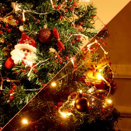 LED Pearl Berry Beaded Garland String Light 13 ft 40 Bead Light for Indoor Outdoor Festive Birthday Party Wedding DIY Home Mantel Decoration 2 Flicker Modes (Red)