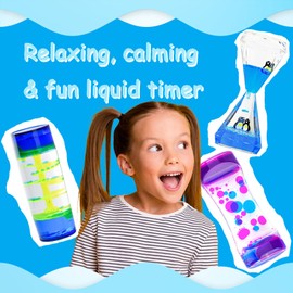 MATIRISE Liquid Motion Bubbler for Kids and Adults - Set of 3 Sensory Fidget Toys - Calming Stress Management and Sensory Play - Colorful Liquid Timer for Perfect Desk Décor