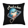 Funny - Peek-a-boo - Bird Throw Pillow
