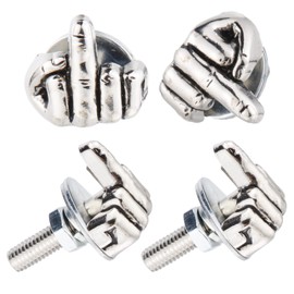 Temzzer Unique License Plate Screws Kit Anti-Theft Car Tag Fasteners Cool Motorcycle Car Plate Holders for Most Vehicle Motorbike 4 Pcs (Silver)
