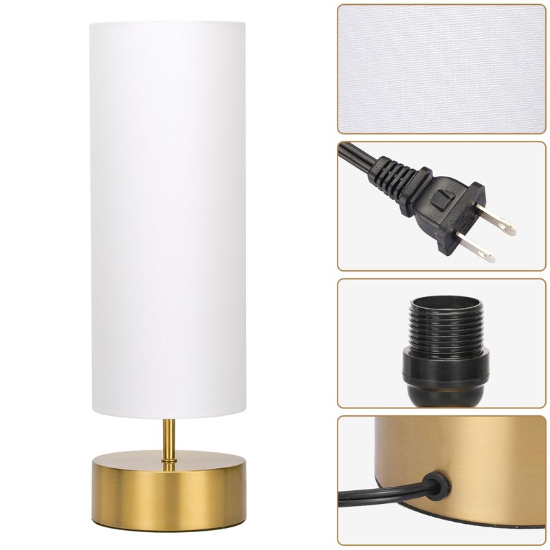 3-Way Dimmable Table Lamp, Touch Control Nightstand Lamp with White