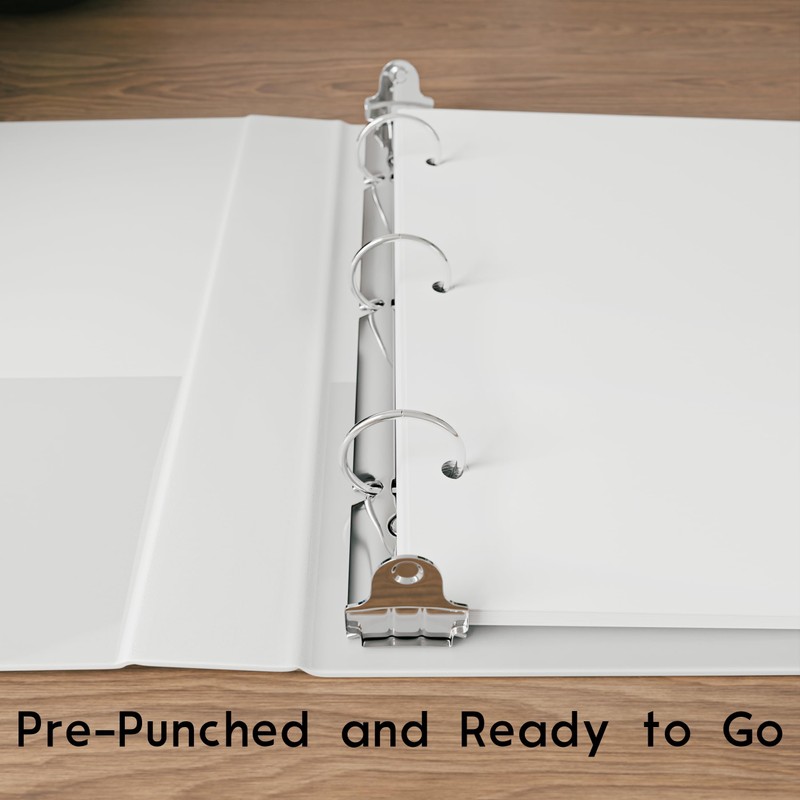 Half Letter 3-Hole Punched Blank Paper, 200 Sheets, 120 GSM,
