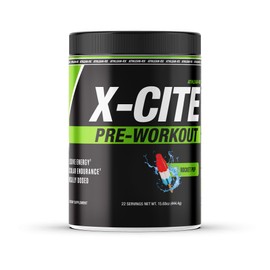 X-CITE Pre-Workout by ATHLEAN-X - Enhanced Formula with Beta-Alanine, Creatine & Caffeine for Ultimate Energy, Endurance, Focus & Muscle Pump, NSF Certified for Sports (22 Servings, Rocket Pop)