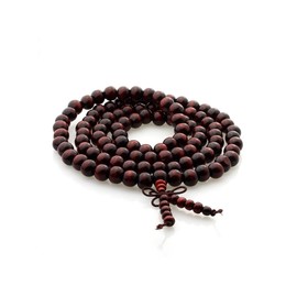 LAMARE Japa-Mala Buddhist Wood Necklace Bracelet 108 Beads for Meditation Yoga, Wood, No Gemstone