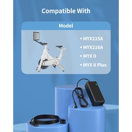 VHBW Replacement for MYX Fitness Bike Power Cord Compatible with MYX Fitness MYX II and MYX II Plus Cycling Bike MYX215A MYX216A 2AUR9-MYX215A 2AUR9-MYX216A KA1670-1205000Q Charger Cord