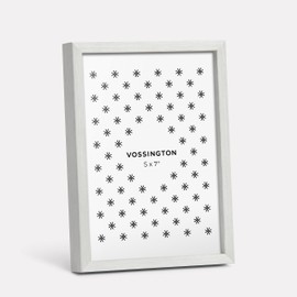 Vossington 5x7 Frame White - Exclusive Thin 5 x 7 White Picture Frame For Wall & Desk - Aluminum Metal - Fits One 5 by 7 Picture, Poster, Photo, or Puzzle - 7x5 Inch