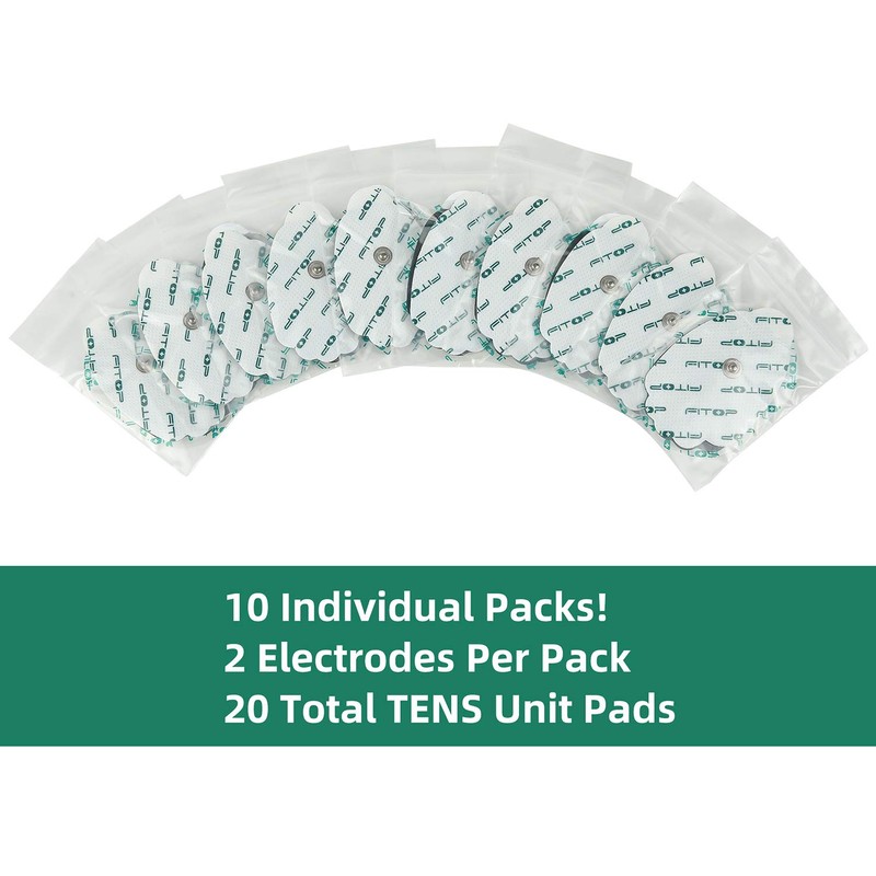 FITOP 20 Pcs TENS EMS Snap On Electrode Pad with