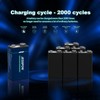 4 Pack 9V Rechargeable Batteries, 1300mAh 9 Volt Lithium Battery