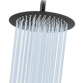 NearMoon Rain Shower Head, Ultra-Thin Design-Pressure Boosting, Awesome Some Experience, High Flow Stainless Steel Rainfall Head (10 Inch, Matte Black)