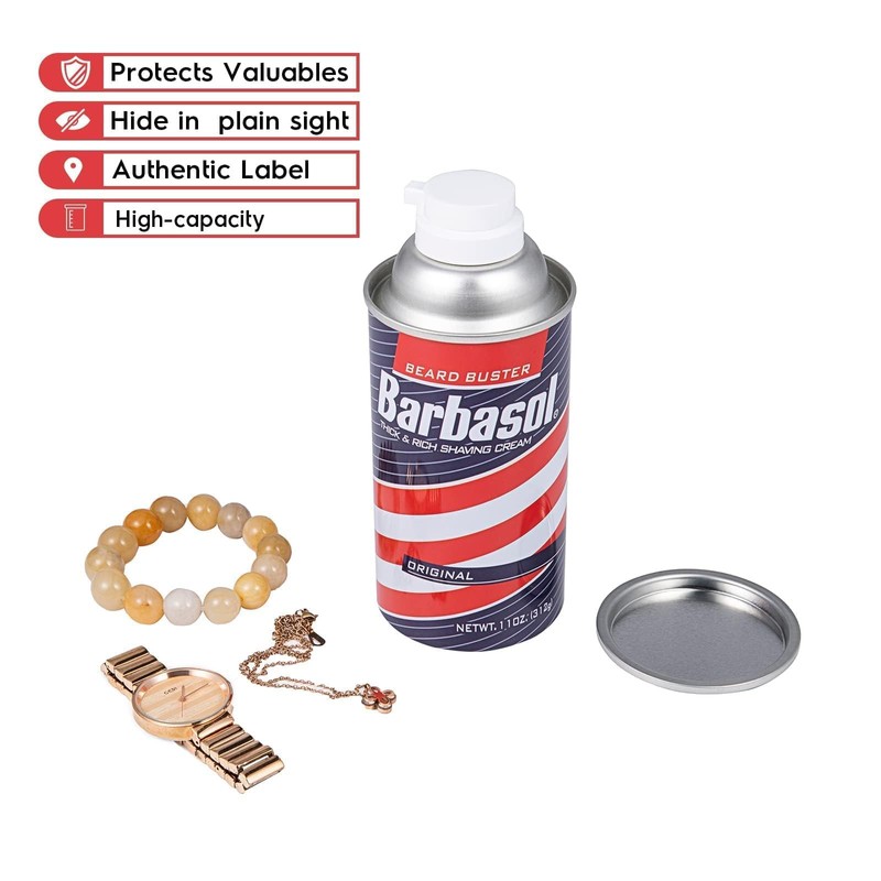 Barbasol Diversion Safe Stash Can with Food Grade Smell Proof