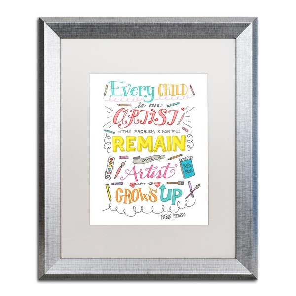 Every Child Is An Artist by Elizabeth Caldwell, White Matte, Silver Frame 16x20-Inch