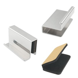 ITROLLE 2PCS 1.6'' Glass Finger Edge Pull Window Display Cabinet Door Clip Polished Chrome Glass Door Handle Clip