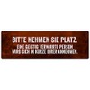 Schilderkönig Door Sign with German Text "Bitte Nehmen SIE Platz