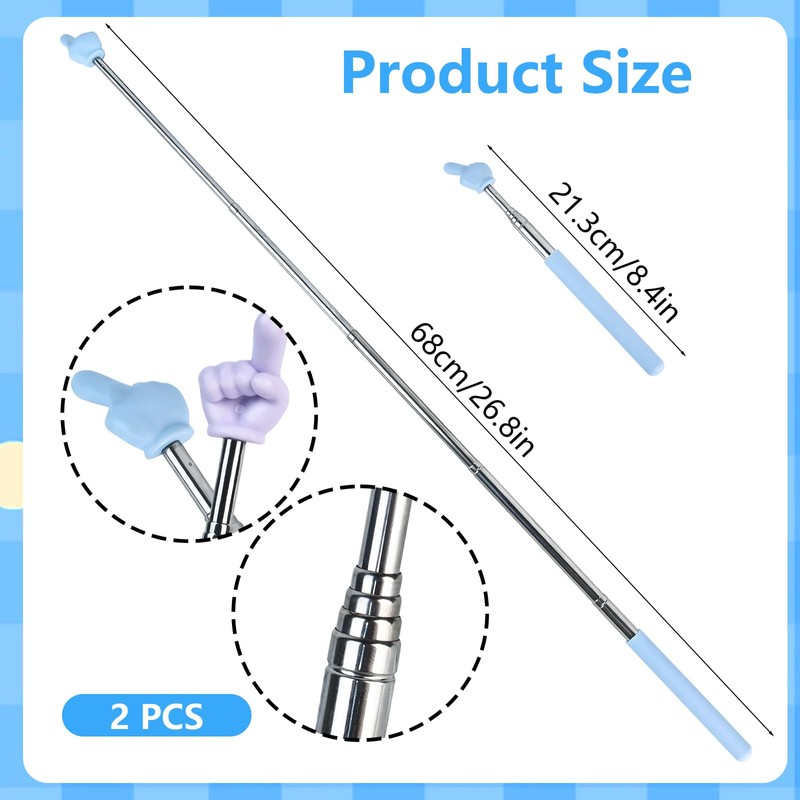 Oslynia 2 Pcs Pointer Finger Stick for Teacher Supplies, Blue