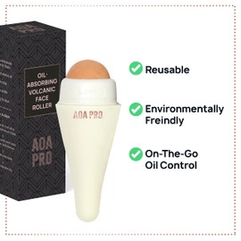AOA Studio Face Roller for Oil-Absorbing Volcanic Face Roller Reusable Facial Skincare Tool Face Massage (White)