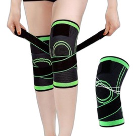 1Pair Adjustable Knee Support Braces - Breathable Compression Sleeves with Strap for Hiking, Rugby & Gym | Unisex Fit for ACL/Meniscus Relief(One Size Fits 50-100kg)