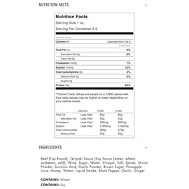 Jerky.com All Natural Teriyaki Beef Jerky - No Added Preservatives, No MSG or Nitrates - Classic Savory-Sweet Teriyaki Flavor, 100% Lean Beef (2.5 Ounce, Pack of 1)