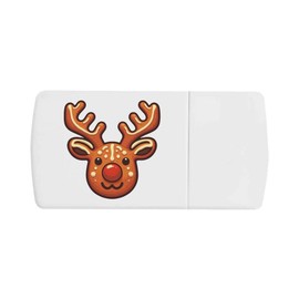'Gingerbread Rudolph Reindeer' Pill Box with Tablet Splitter (PI00030852)
