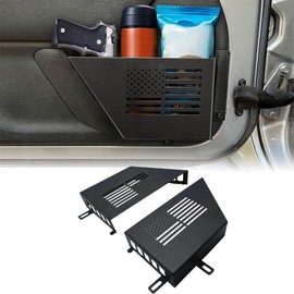 Metal Front Door Storage Box for 2007-2018 Jeep Wrangler JK 2/4 Door Door Side Insert Organizer Box Pockets 2pcs With 3C Carry bag