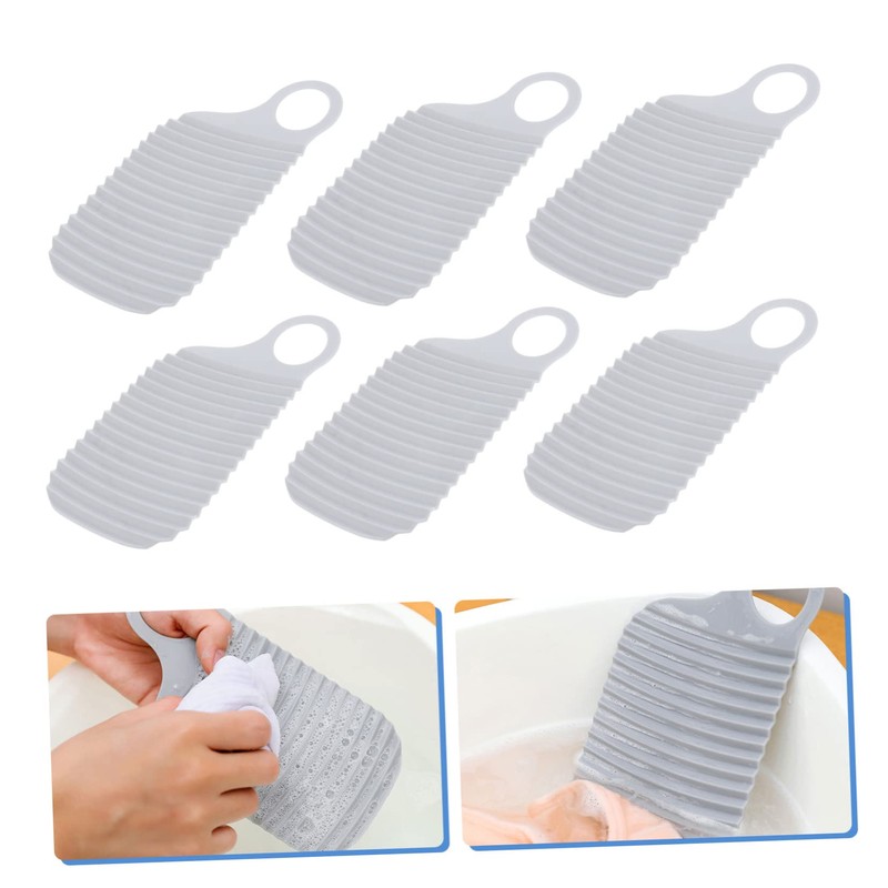 Levemolo 6pcs Portable Stripe Texture Clothes Washboard -sided Scrubbing Board