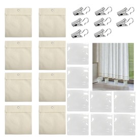 LNSYSNS Curtain Weighted Outdoor, Pack of 8 Sandbags for Gazebo Curtain, Portable Outdoor Curtain Sandbag, Curtain Floor Sandbag with Hooks, for Attaching Outdoor Curtains, Tents, Tablecloths