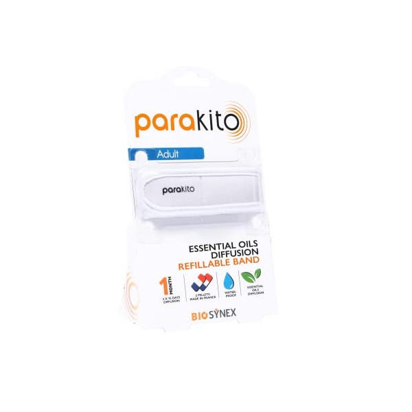 PARA'KITO Essential Oil Diffusion Mosquito Wristband (White)